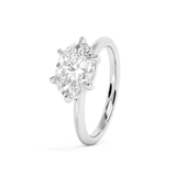 East West Oval Solitaire Lab Grown Diamond Engagement Ring