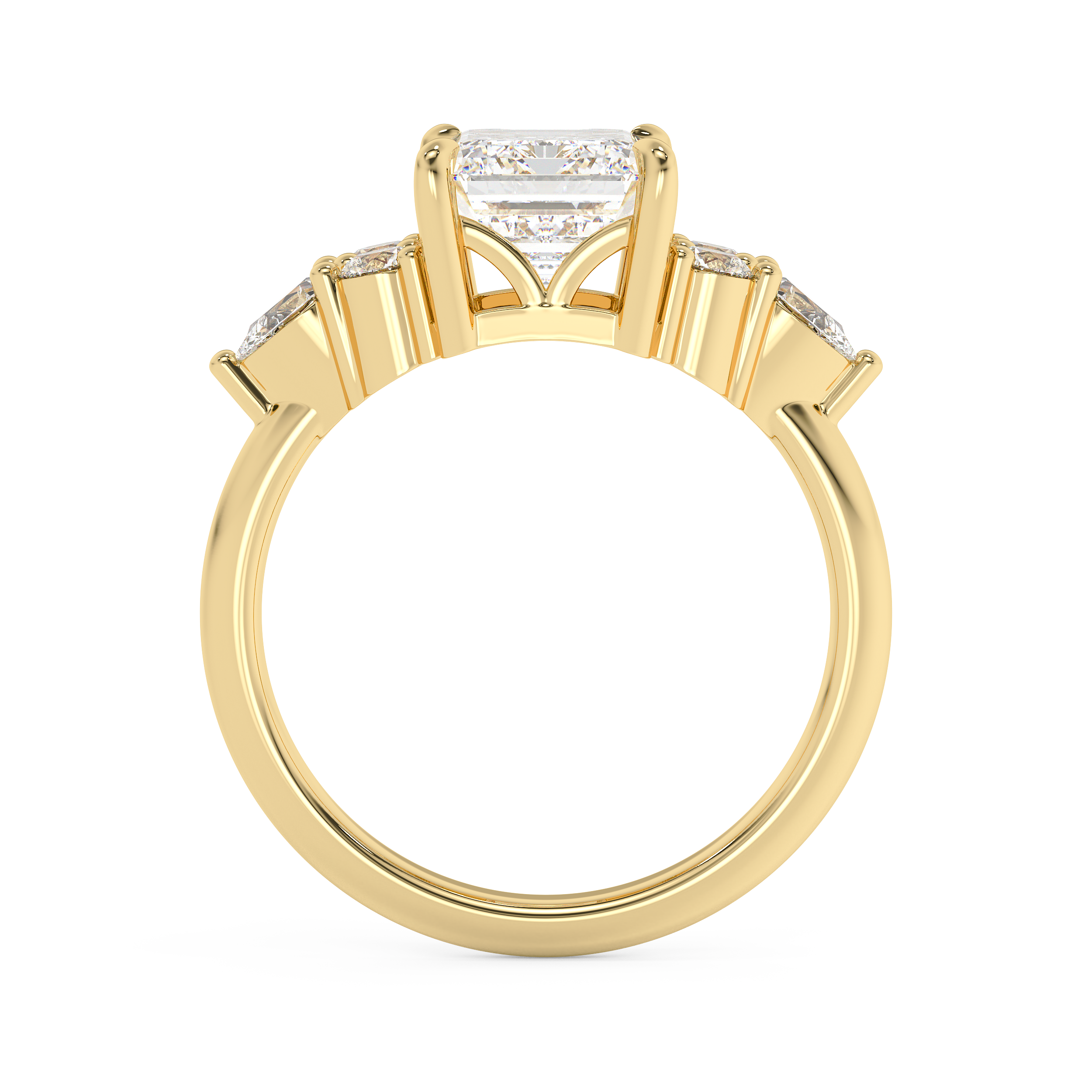 Emerald Cluster Lab Grown Diamond Engagement Ring