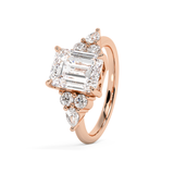 Emerald Cluster Lab Grown Diamond Engagement Ring
