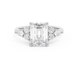 Emerald Cluster Lab Grown Diamond Engagement Ring