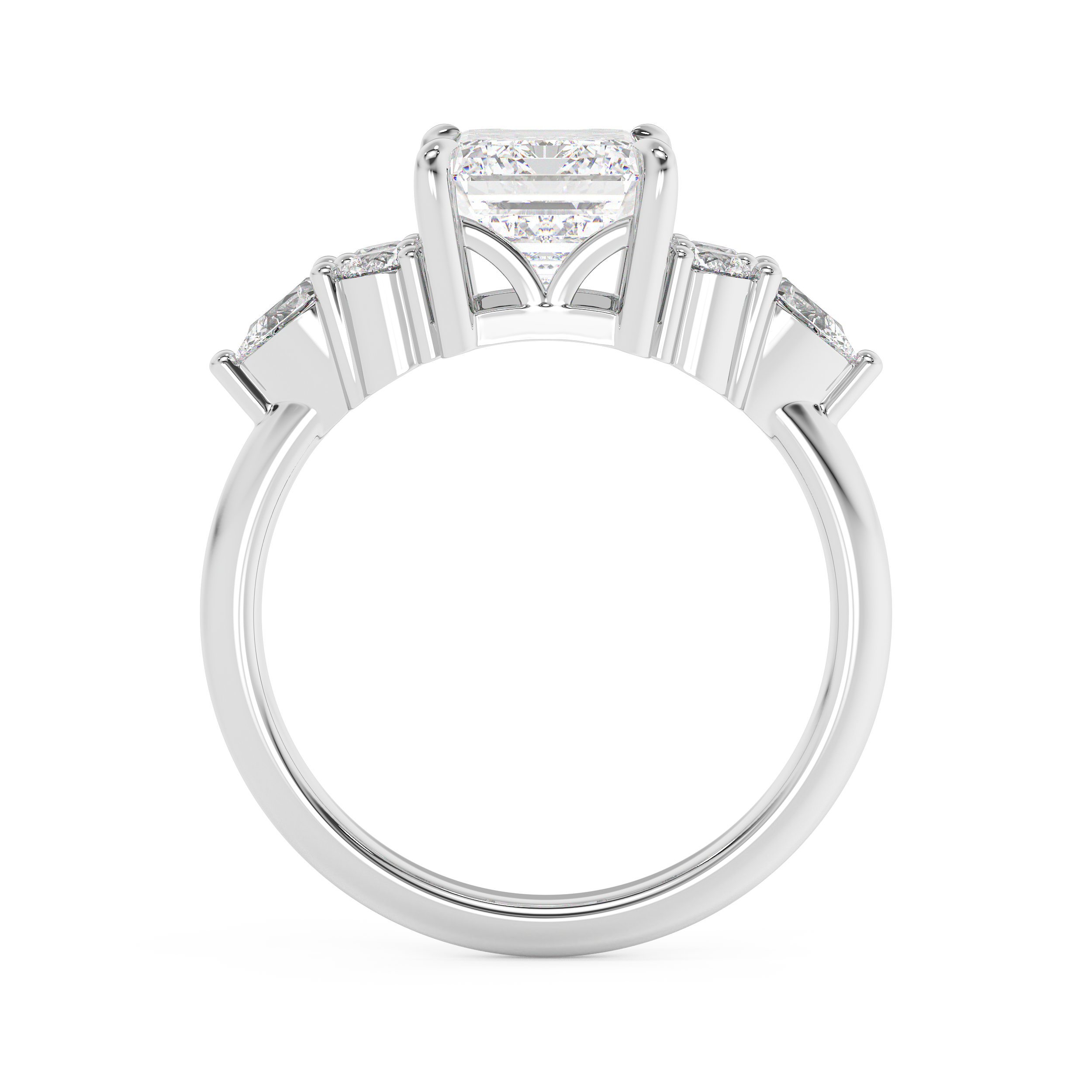 Emerald Cluster Lab Grown Diamond Engagement Ring