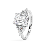 Emerald Cluster Lab Grown Diamond Engagement Ring