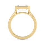 East West Emerald Bezel Lab Grown Diamond Engagement Ring
