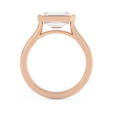 East West Emerald Bezel Lab Grown Diamond Engagement Ring