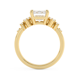 Emerald Cluster Lab Grown Diamond Engagement Ring