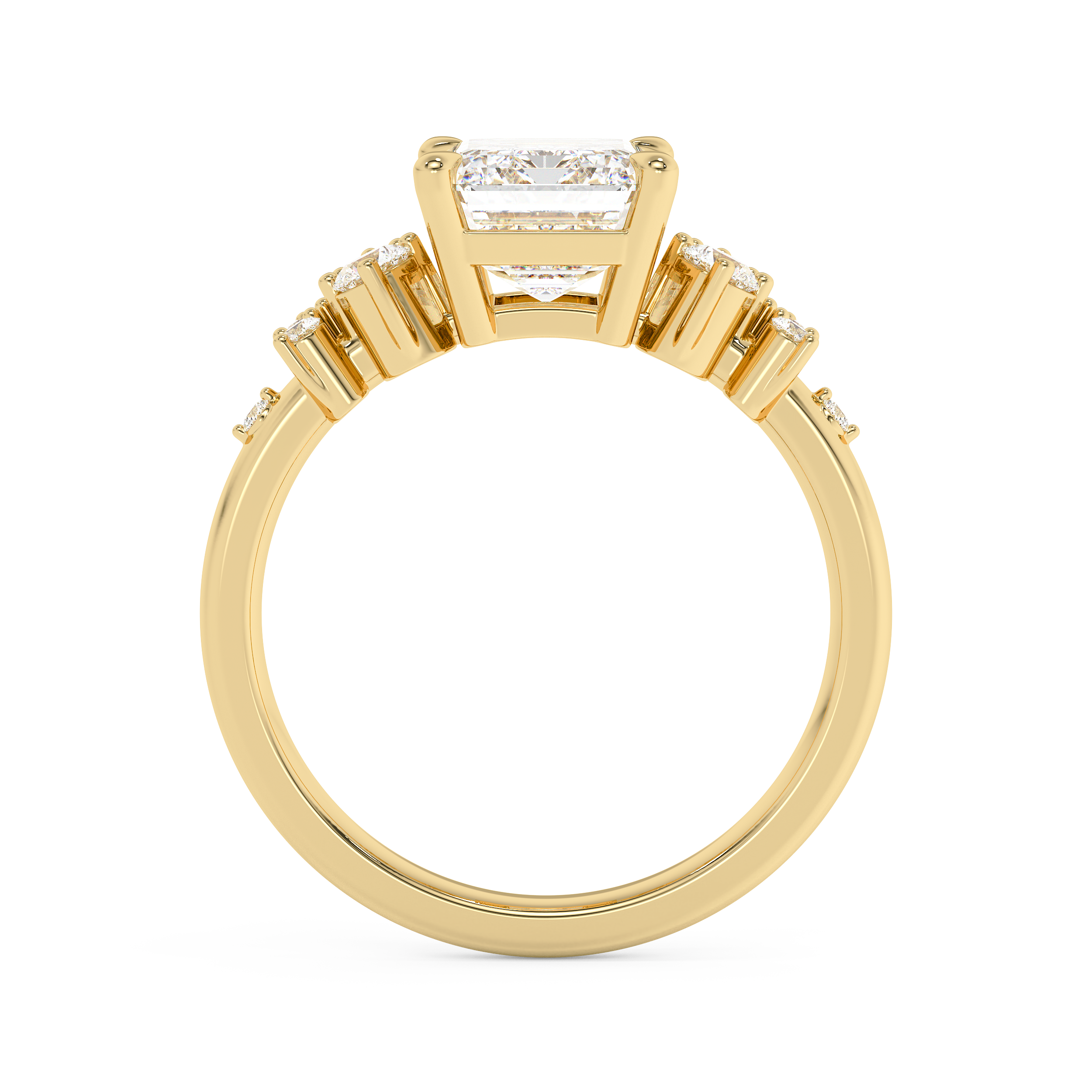 Emerald Cluster Lab Grown Diamond Engagement Ring