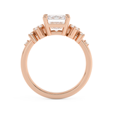 Emerald Cluster Lab Grown Diamond Engagement Ring