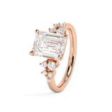 Emerald Cluster Lab Grown Diamond Engagement Ring