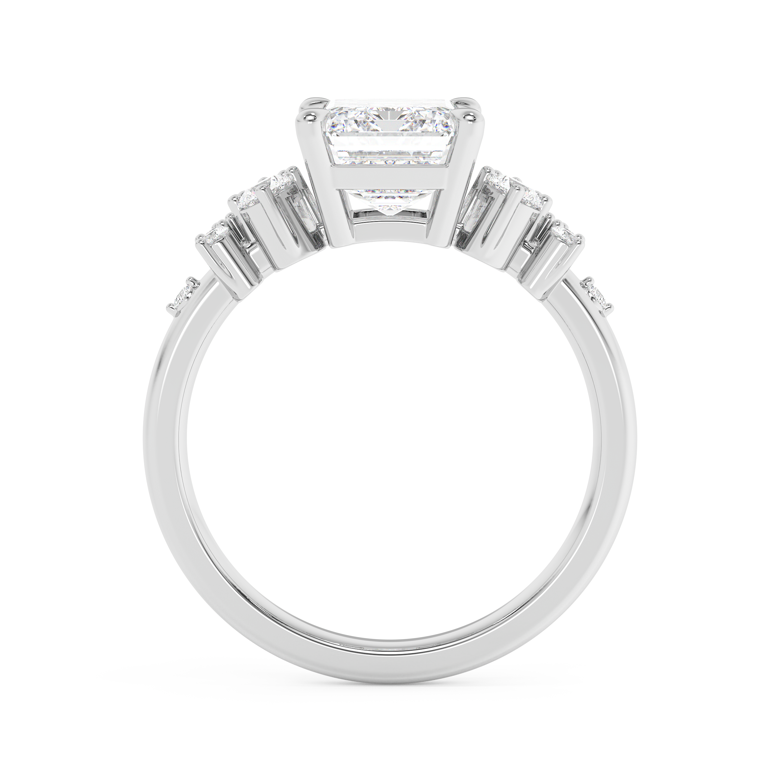 Emerald Cluster Lab Grown Diamond Engagement Ring