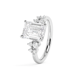 Emerald Cluster Lab Grown Diamond Engagement Ring