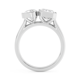 3 TCW Pear & Emerald Toi Et Moi Lab Grown Diamond Engagement Ring