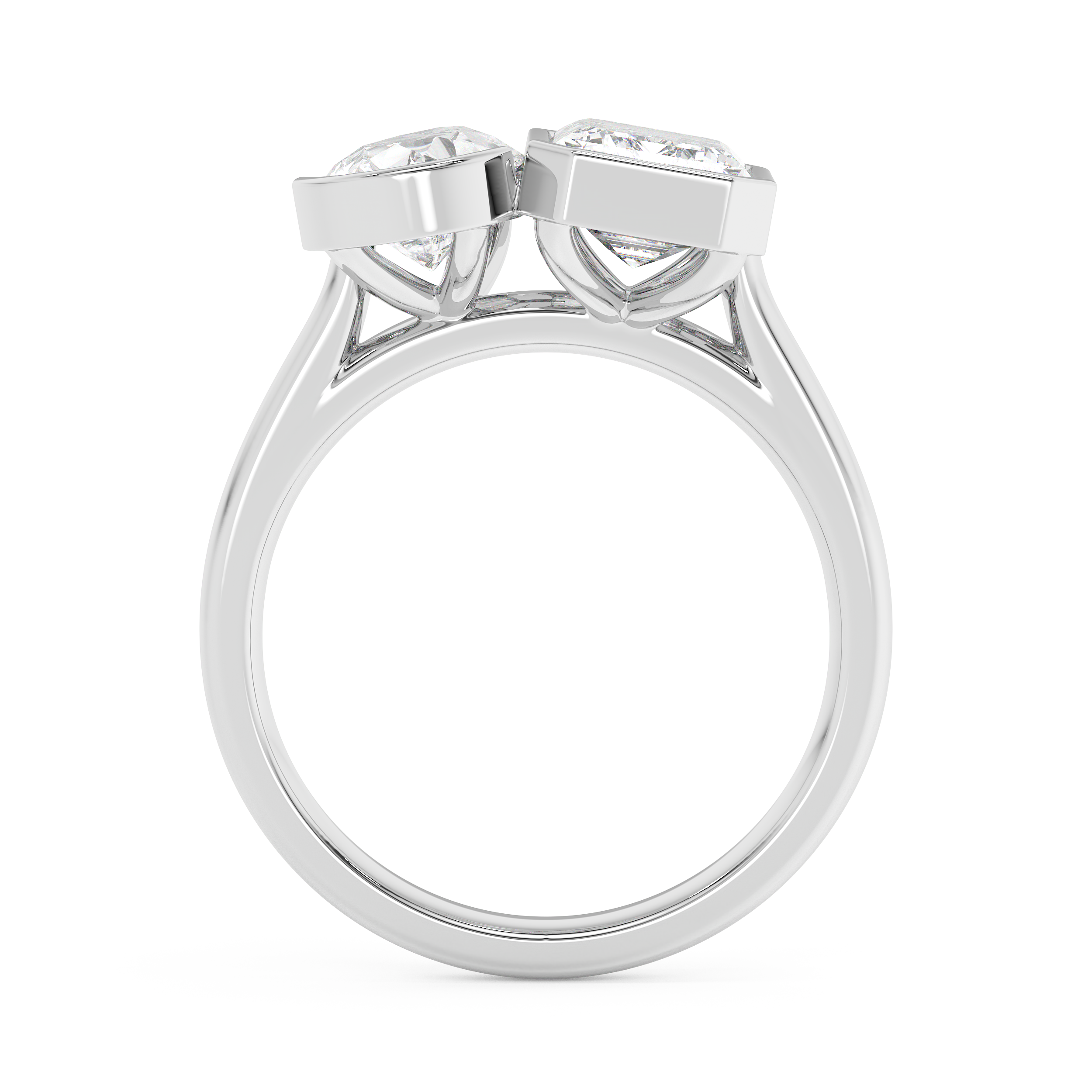 3 TCW Pear & Emerald Toi Et Moi Lab Grown Diamond Engagement Ring
