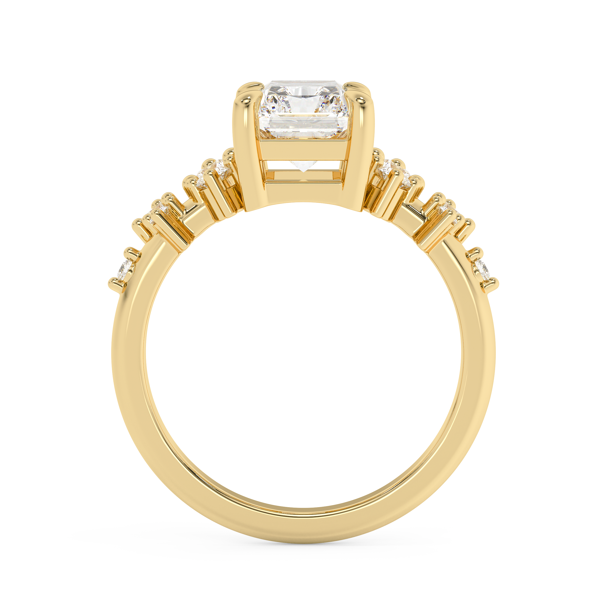 Radiant Cluster Lab Grown Diamond Engagement Ring