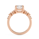 Radiant Cluster Lab Grown Diamond Engagement Ring