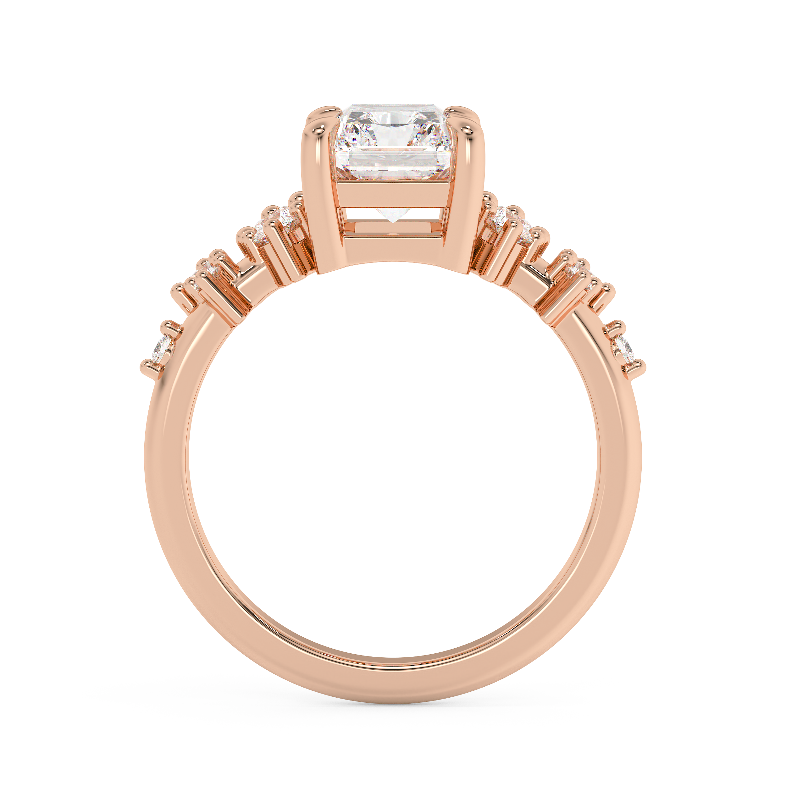 Radiant Cluster Lab Grown Diamond Engagement Ring