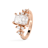 Radiant Cluster Lab Grown Diamond Engagement Ring