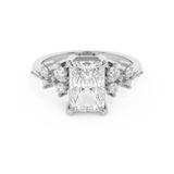 Radiant Cluster Lab Grown Diamond Engagement Ring