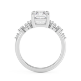 Radiant Cluster Lab Grown Diamond Engagement Ring