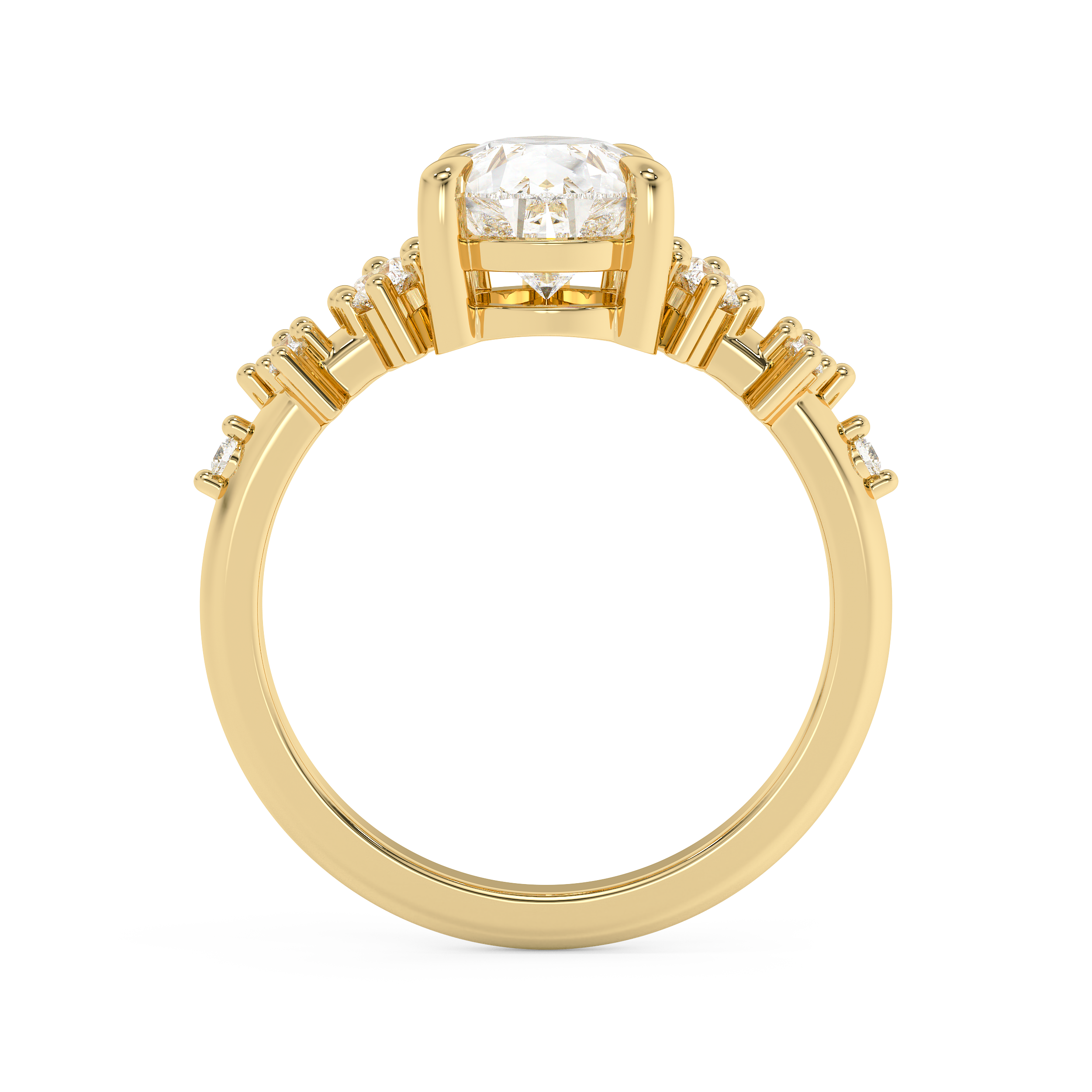 Pear Cluster Lab Grown Diamond Engagement Ring