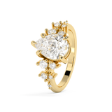 Pear Cluster Lab Grown Diamond Engagement Ring
