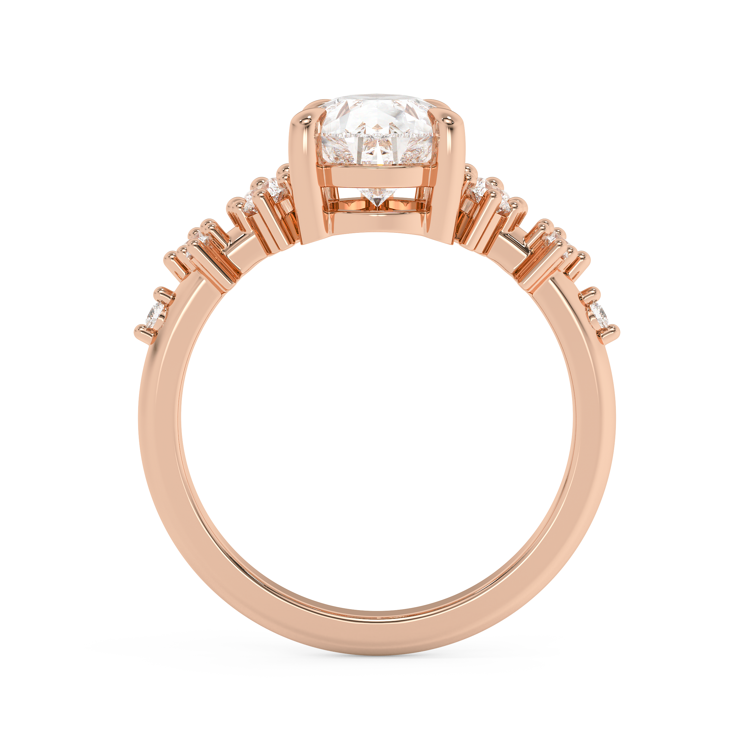 Pear Cluster Lab Grown Diamond Engagement Ring