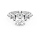 Pear Cluster Lab Grown Diamond Engagement Ring