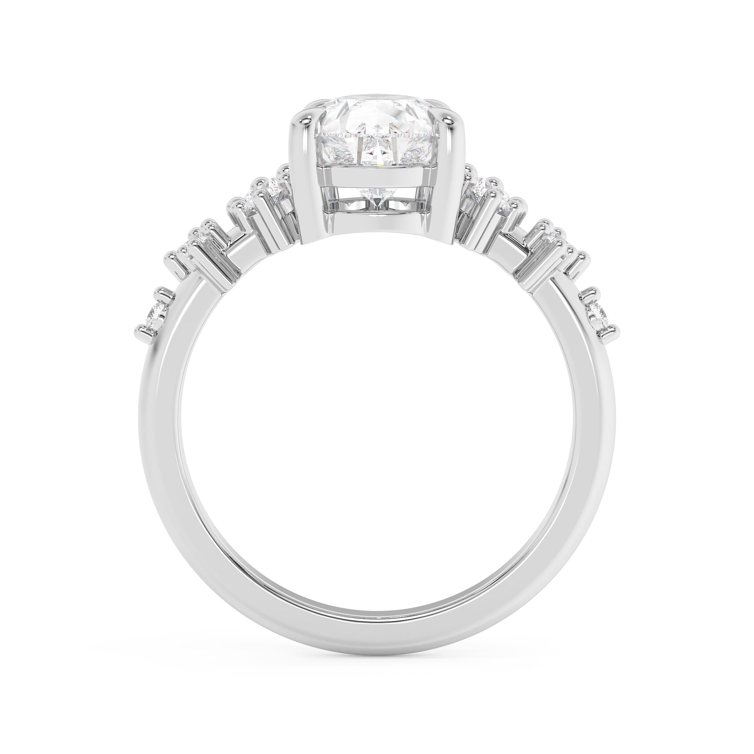 Pear Cluster Lab Grown Diamond Engagement Ring
