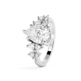Pear Cluster Lab Grown Diamond Engagement Ring