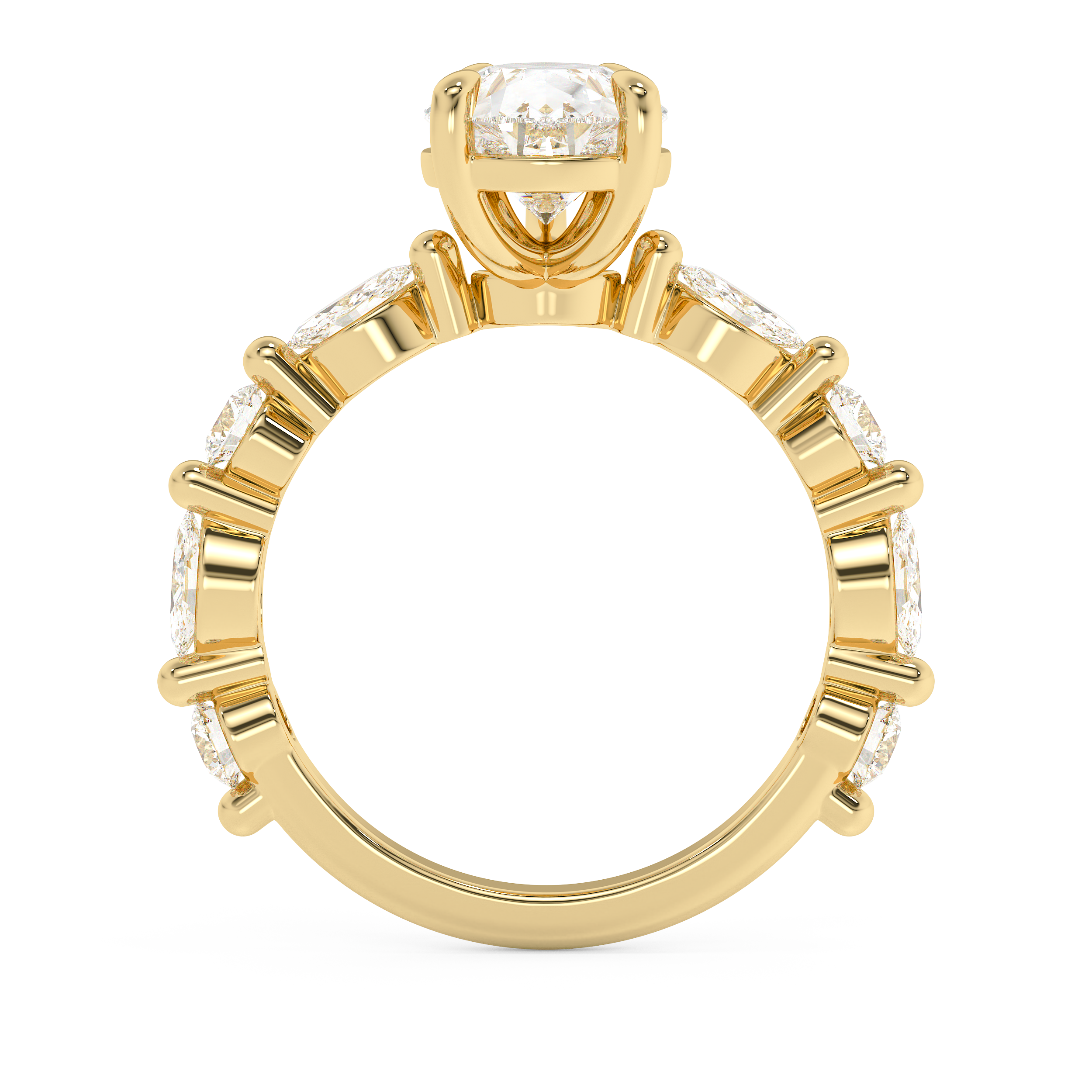 Pear Pave Lab Grown Diamond Engagement Ring