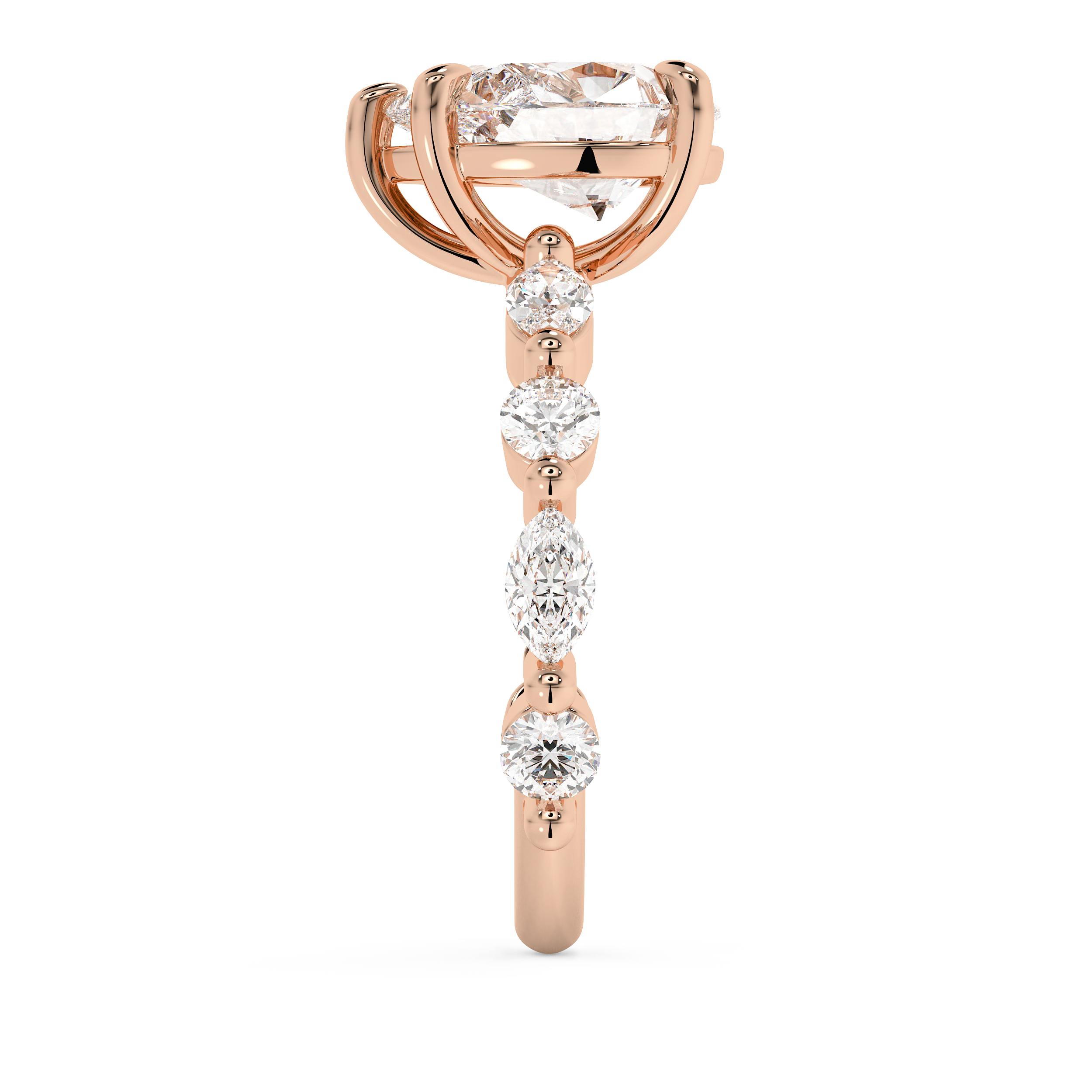 Pear Pave Lab Grown Diamond Engagement Ring