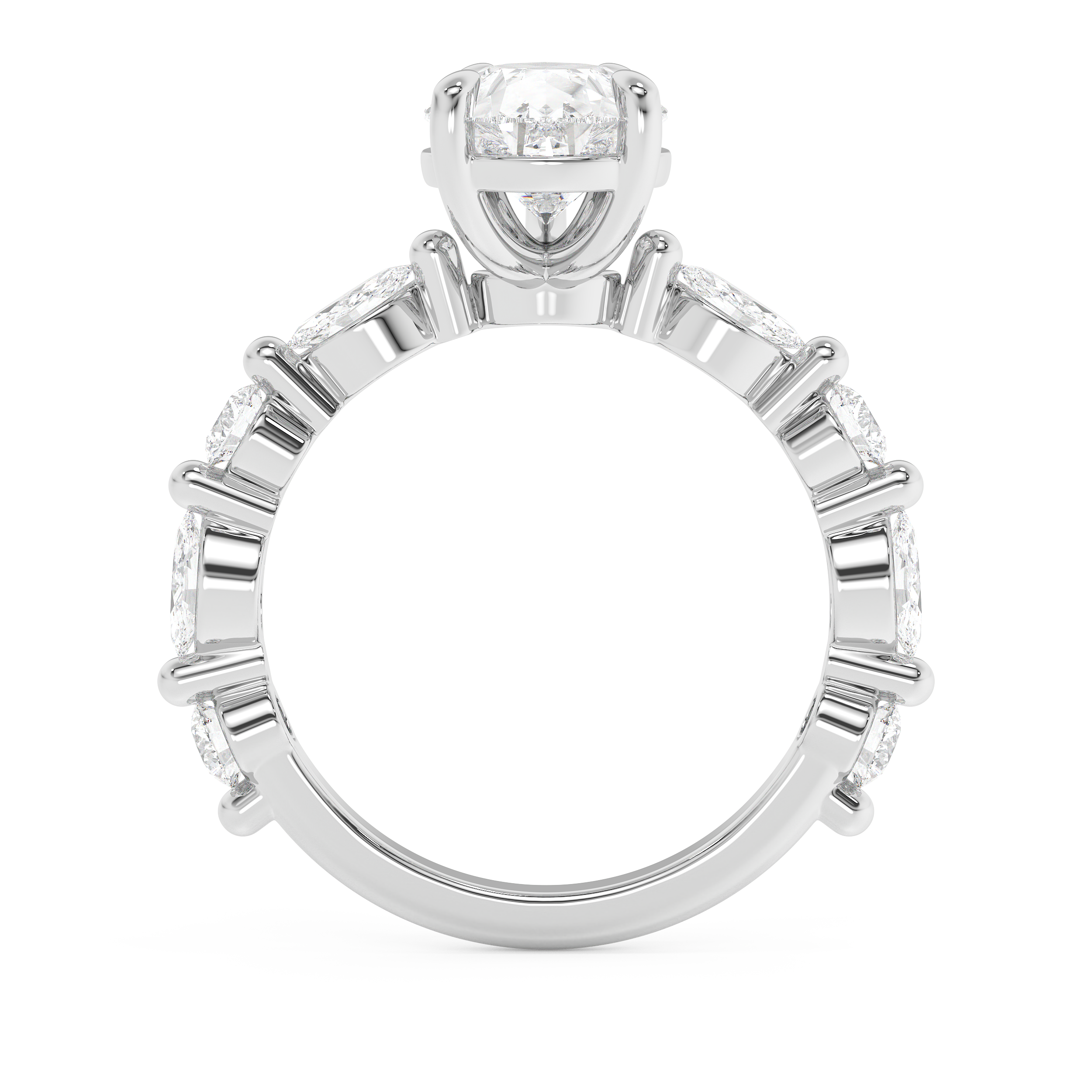 Pear Pave Lab Grown Diamond Engagement Ring