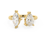 2 TCW Pear & Marquise Toi Et Moi Lab Grown Diamond Engagement Ring