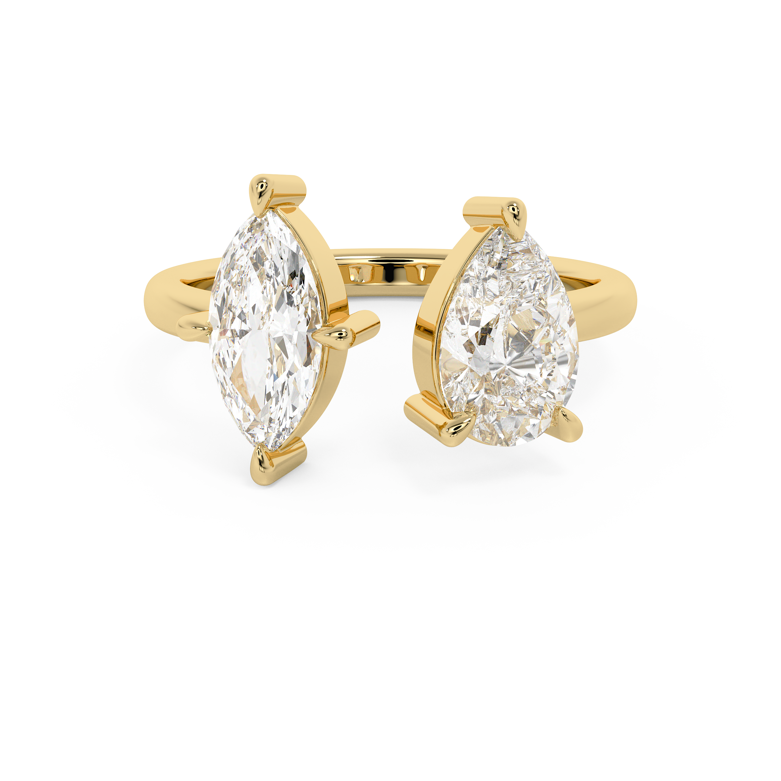 2 TCW Pear & Marquise Toi Et Moi Lab Grown Diamond Engagement Ring