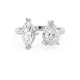 2 TCW Pear & Marquise Toi Et Moi Lab Grown Diamond Engagement Ring
