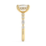 Elongated Cushion Pave Lab Grown Diamond Engagement Ring