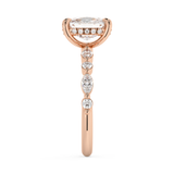 Elongated Cushion Pave Lab Grown Diamond Engagement Ring
