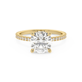 Round Pave Lab Grown Diamond Engagement Ring