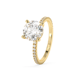 Round Pave Lab Grown Diamond Engagement Ring
