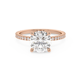 Round Pave Lab Grown Diamond Engagement Ring