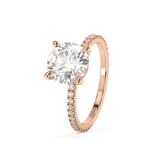 Round Pave Lab Grown Diamond Engagement Ring