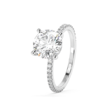 Round Pave Lab Grown Diamond Engagement Ring