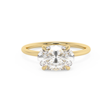 East West Oval Solitaire Lab Grown Diamond Engagement Ring