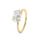 East West Oval Solitaire Lab Grown Diamond Engagement Ring