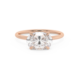 East West Oval Solitaire Lab Grown Diamond Engagement Ring