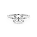 East West Oval Solitaire Lab Grown Diamond Engagement Ring