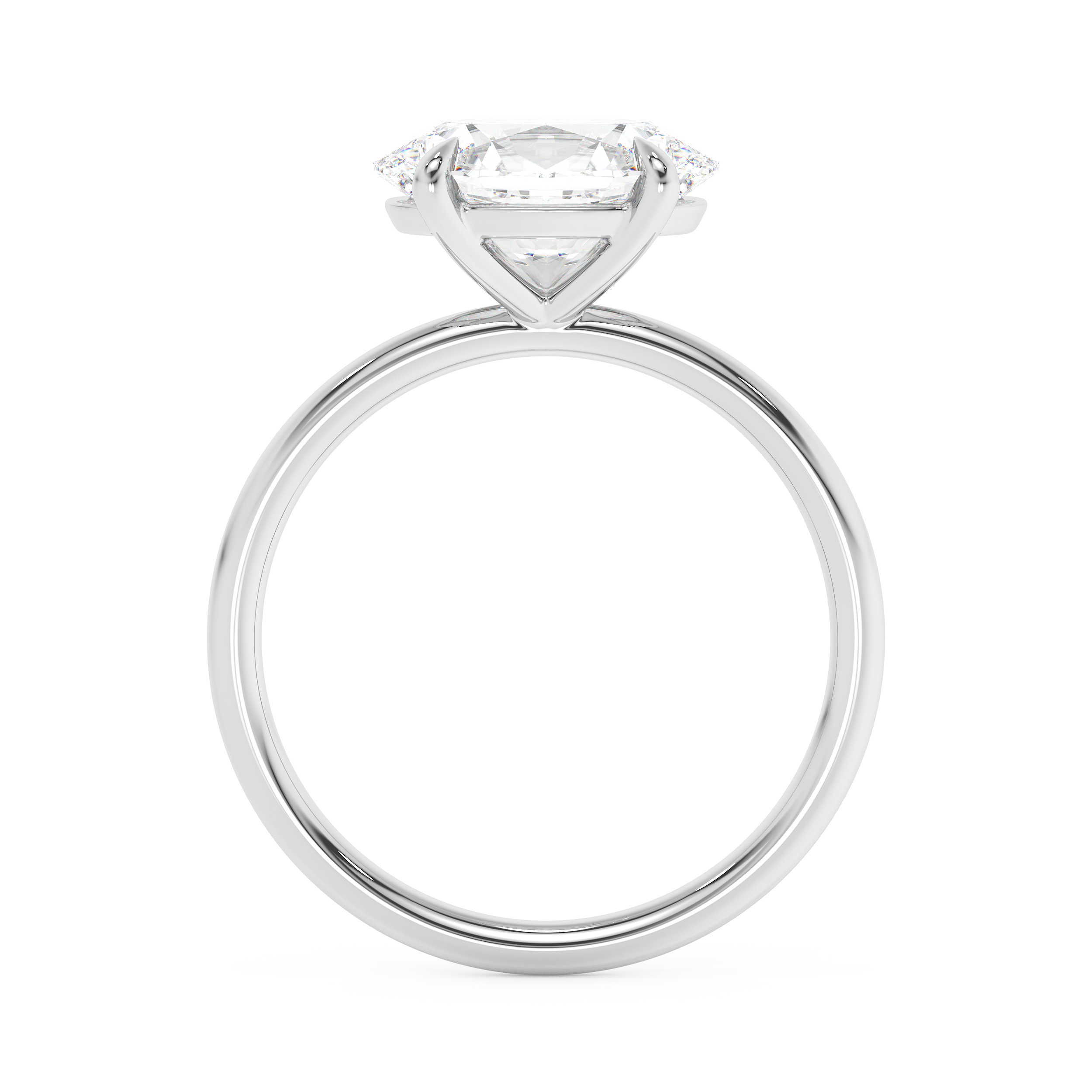 East West Oval Solitaire Lab Grown Diamond Engagement Ring