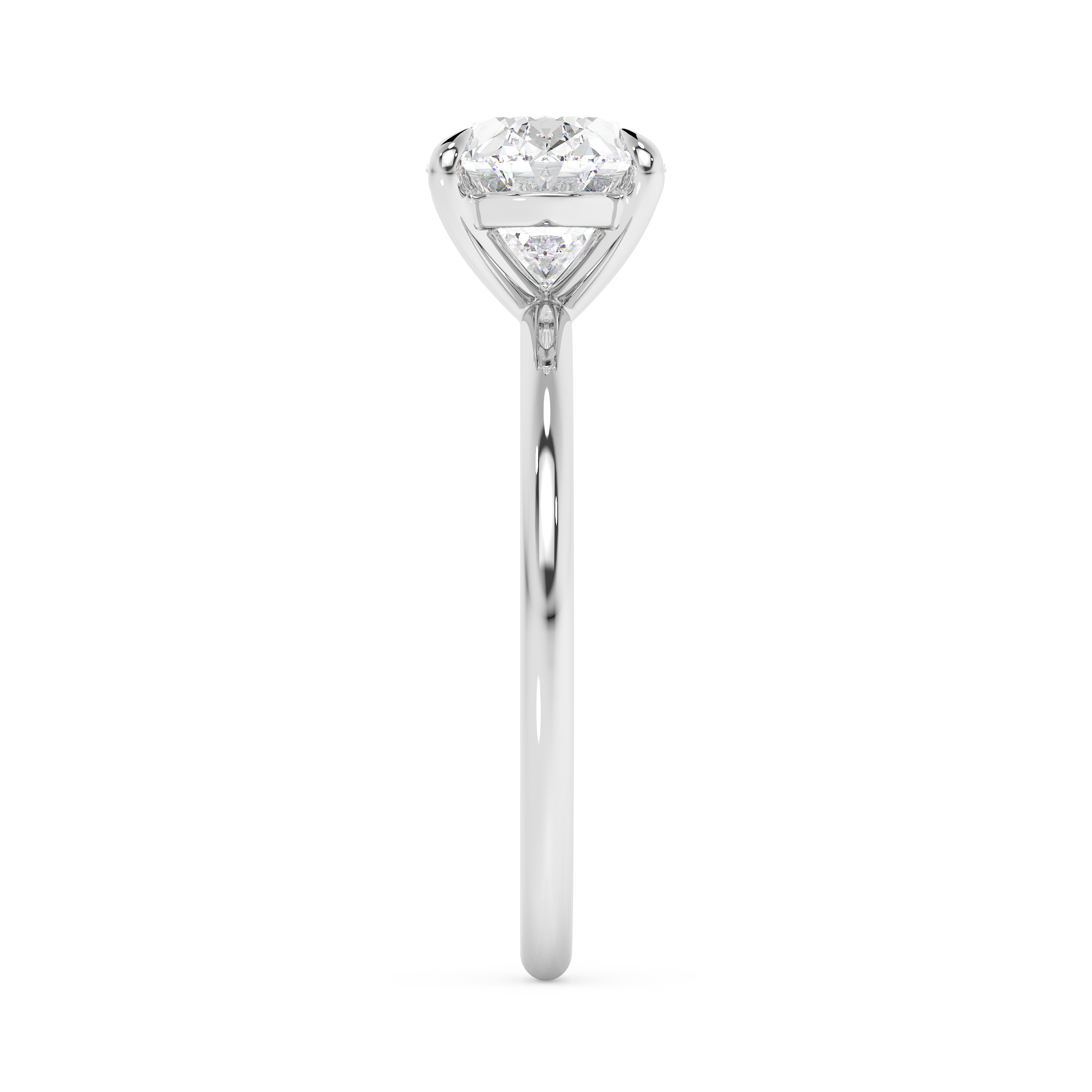 East West Oval Solitaire Lab Grown Diamond Engagement Ring