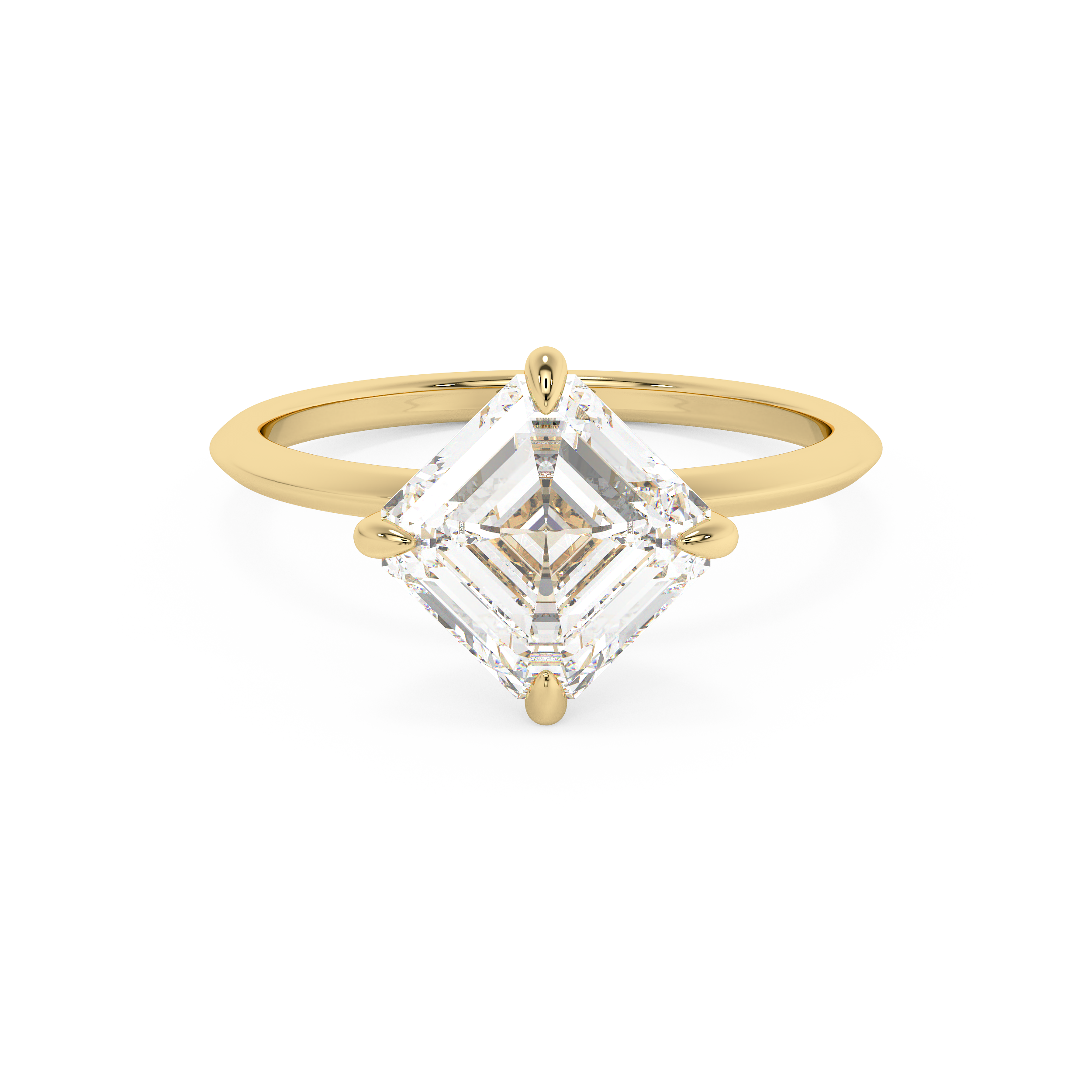 East West Asscher Solitaire Lab Grown Diamond Engagement Ring
