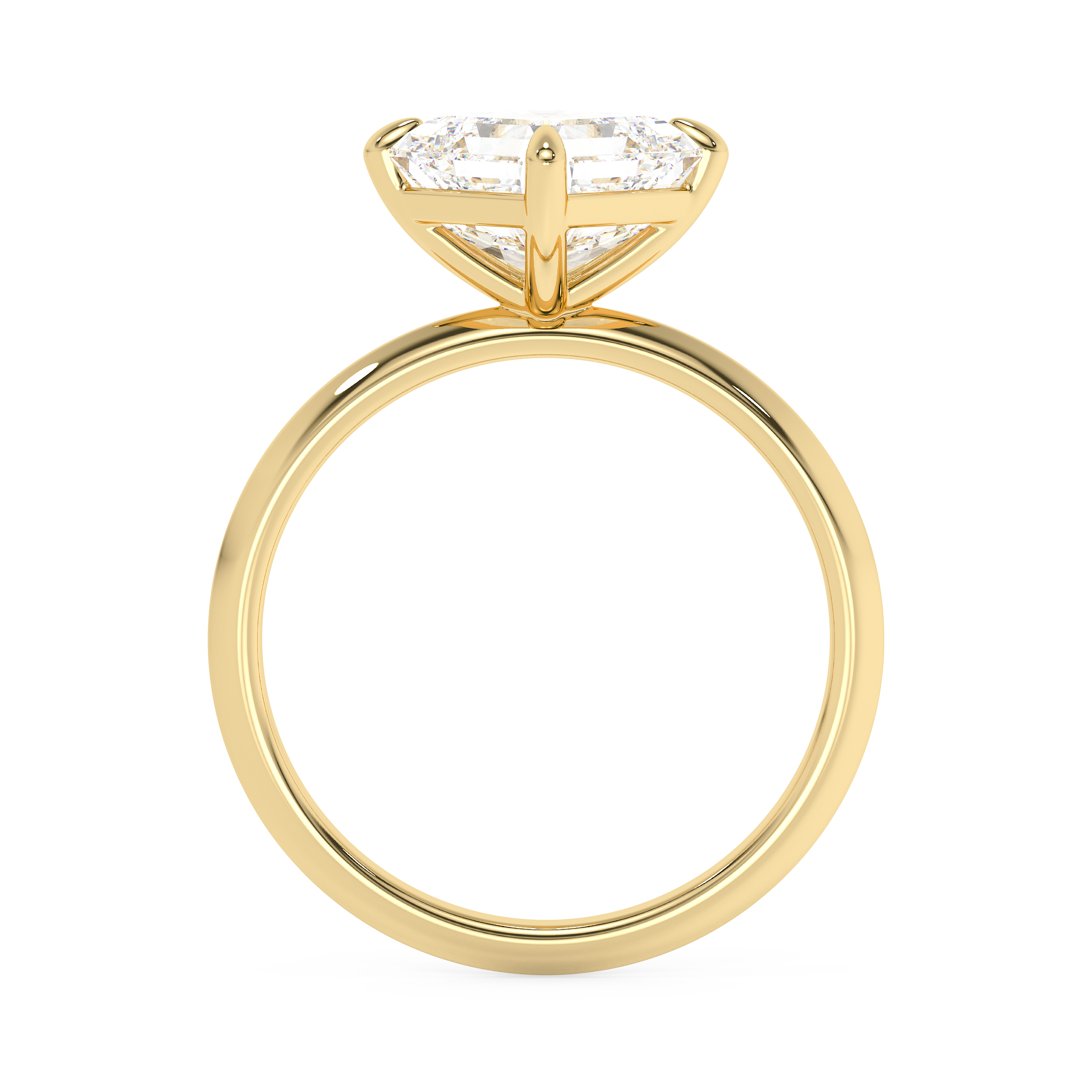 East West Asscher Solitaire Lab Grown Diamond Engagement Ring