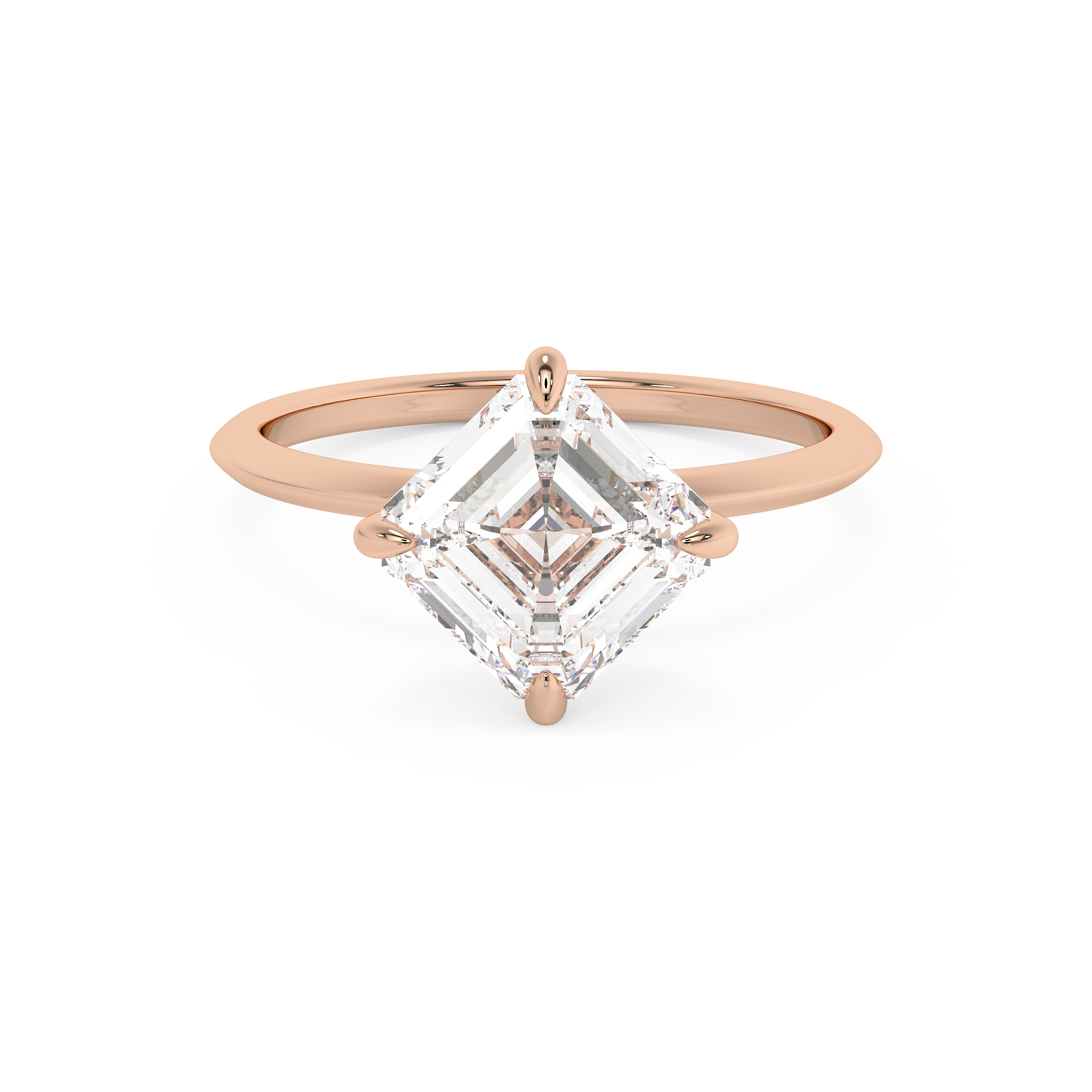 East West Asscher Solitaire Lab Grown Diamond Engagement Ring